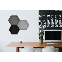 Samolepící filcové panely na zeď HEXAGON - 7 ks - šedé