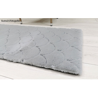 Kusový koberec OSLO TX s vlnami - šedý - imitace králičí kožešiny
