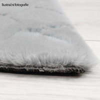 Kusový koberec OSLO TX s vlnami - světle šedý - imitace králičí kožešiny