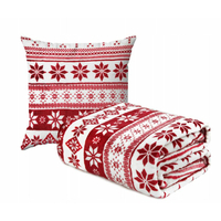 Vánoční polštář SCANDI 40x40 cm - vánoční vzory - červená/bílá
