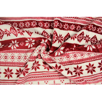 Deka SCANDI 150x200 cm - vánoční vzory - červená/bílá