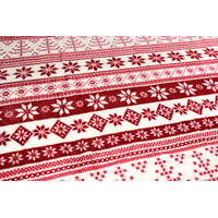 Deka SCANDI 150x200 cm - vánoční vzory - červená/bílá