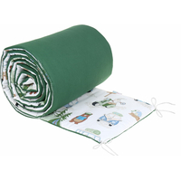 Ochranný mantinel do postýlky 180x30 cm BABYMAM PREMIUM - Kempování/tmavě zelená