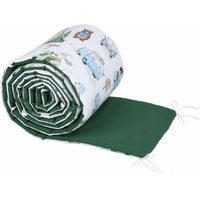 Ochranný mantinel do postýlky 180x30 cm BABYMAM PREMIUM - Kempování/tmavě zelená