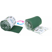 Ochranný mantinel do postýlky 180x30 cm BABYMAM PREMIUM - Kempování/tmavě zelená