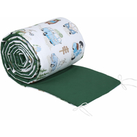 Ochranný mantinel do postýlky 180x30 cm BABYMAM PREMIUM - Kempování/tmavě zelená