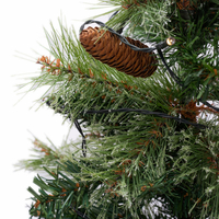 Umělý vánoční stromek s šiškami a LED světýlky - 100 cm