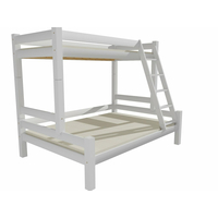 Dětská patrová postel s rozšířeným spodním lůžkem z MASIVU 200x90/160 cm bez šuplíku PAVLÍNA - bezbarvý ekologický lak