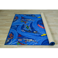Dětský koberec LETADLA modrý 200x200 cm