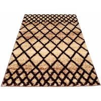 Kusový koberec SHAGGY NEVADA - mřížka - béžový 160x220 cm