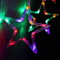 Vánoční svítící řetěz - hvězdy - 138 LED RGB - 250x110 cm s dálkovým ovládáním