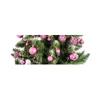 Vánoční závěsné baňky na stromeček - 100 ks - růžové