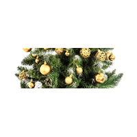 Vánoční závěsné baňky na stromeček - 6 druhů - 36 ks - zlaté