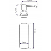 Kulatý dávkovač REA 250 ml k zabudování do dřezu - broušený nikl