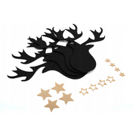 Vánoční obal na příbory - 6 ks - černé - sob s hvězdičkami