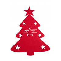 Vánoční obal na příbory - 6 ks - červené - stromeček
