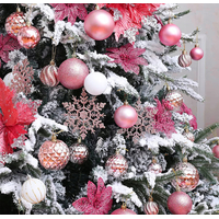 Vánoční závěsné baňky na stromeček - 3 velikosti - 6 druhů - 36 ks - růžové