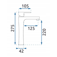 Umyvadlová baterie REA MILD - vysoká - černá/rose gold