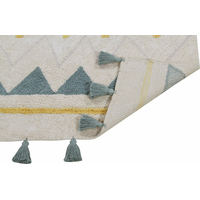 Ručně tkaný kusový koberec Azteca Natural-Vintage Blue