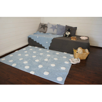 Ručně tkaný kusový koberec Polka Dots Blue-White