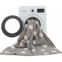 Ručně tkaný kusový koberec Tricolor Polka Dots Grey-Pink