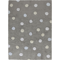 Ručně tkaný kusový koberec Tricolor Polka Dots Grey-Blue