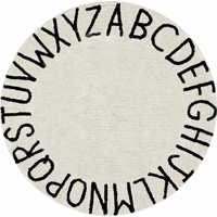 Ručně tkaný kusový koberec Round ABC Natural-Black