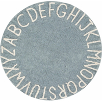 Ručně tkaný kusový koberec Round ABC Vintage Blue-Natural