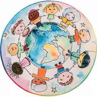Dětský kusový koberec Juno 477 World Map circle
