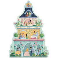 DJECO Podlahové obrysové puzzle Věž princezen 36 dílků