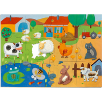 DJECO Hmatové vkládací puzzle Farma