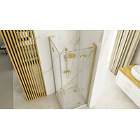 Sprchový kout REA HUGO DOUBLE 100x100 cm - broušený zlatý