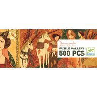 DJECO Panoramatické puzzle Zahrada jednorožců 500 dílků