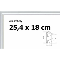 BFHM Hliníkový rám 25,4x18cm - stříbrný