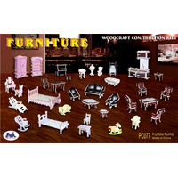 WOODEN TOY , WCK 3D puzzle Mini nábytek barevný
