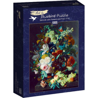 BLUEBIRD Puzzle Zátiší s květinami a ovocem 1000 dílků