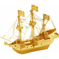 METAL EARTH 3D puzzle Loď Golden Hind (zlatá)