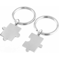 Ocelové přívěšky na klíče Puzzle 2ks