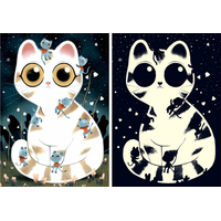 DJECO Svítící puzzle Mazlivé kočky 50 dílků