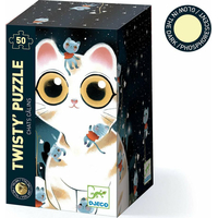 DJECO Svítící puzzle Mazlivé kočky 50 dílků