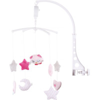 CHIPOLINO Hudební závěsný kolotoč Růžová sovička