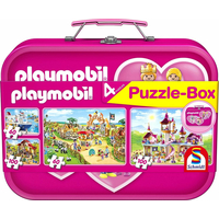 SCHMIDT Puzzle Playmobil 4v1 v plechovém kufříku (60,60,100,100 dílků)