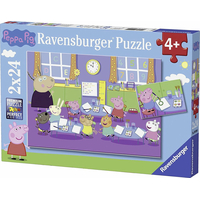 RAVENSBURGER Puzzle Prasátko Peppa ve škole 2x24 dílků