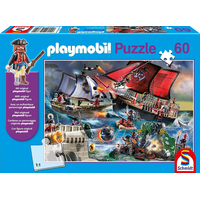 SCHMIDT Puzzle Playmobil Piráti 60 dílků + figurka Playmobil