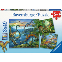 RAVENSBURGER Puzzle Úžasní dinosauři 3x49 dílků