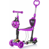 CHIPOLINO Koloběžka s vodící tyčí Kiddy Evo 3v1 Purple Graffiti