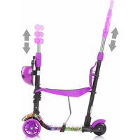 CHIPOLINO Koloběžka s vodící tyčí Kiddy Evo 3v1 Purple Graffiti