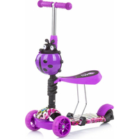 CHIPOLINO Koloběžka s vodící tyčí Kiddy Evo 3v1 Purple Graffiti