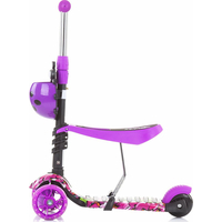 CHIPOLINO Koloběžka s vodící tyčí Kiddy Evo 3v1 Purple Graffiti