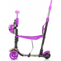 CHIPOLINO Koloběžka s vodící tyčí Kiddy Evo 3v1 Purple Graffiti